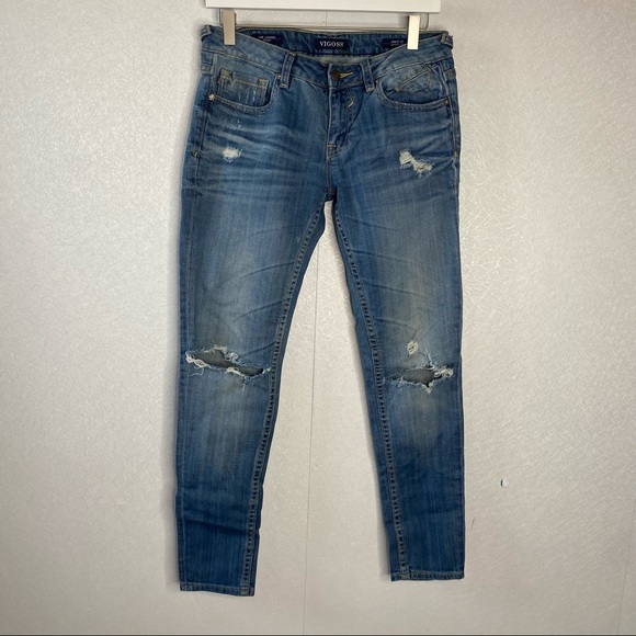 Vigoss Denim - Vigoss The Jagger Skinny Distressed Destroyed Jeans Size 27